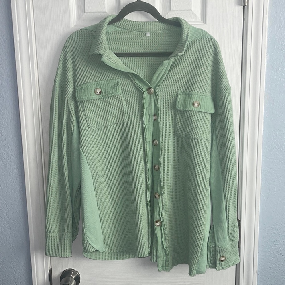 Waffle Knit Button Down - image 1